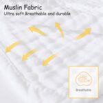 12 Pack Muslin Burp Cloths 100% Cotton Muslin Cloths Large 20''x10'' Extra Soft and Absorbent Baby Burping Cloth - White
