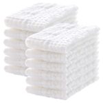 12 Pack Muslin Burp Cloths 100% Cotton Muslin Cloths Large 20''x10'' Extra Soft and Absorbent Baby Burping Cloth - White