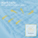 12 Pack Muslin Burp Cloths 100% Cotton Muslin Cloths Large 20''x10'' Extra Soft and Absorbent Baby Burping Cloth - Aqua