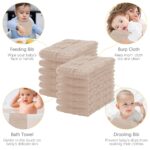 12 Pack Muslin Burp Cloths 100% Cotton Muslin Cloths Large 20''x10'' Extra Soft and Absorbent Baby Burping Cloth - Brown
