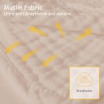 12 Pack Muslin Burp Cloths 100% Cotton Muslin Cloths Large 20''x10'' Extra Soft and Absorbent Baby Burping Cloth - Brown