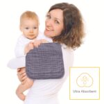 12 Pack Muslin Burp Cloths 100% Cotton Muslin Cloths Large 20''x10'' Extra Soft and Absorbent Baby Burping Cloth - Grey