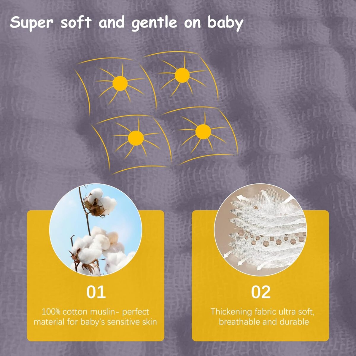 12 Pack Muslin Burp Cloths 100% Cotton Muslin Cloths Large 20''x10'' Extra Soft and Absorbent Baby Burping Cloth - Grey