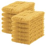 12 Pack Muslin Burp Cloths 100% Cotton Muslin Cloths Large 20''x10'' Extra Soft and Absorbent Baby Burping Cloth - Honey