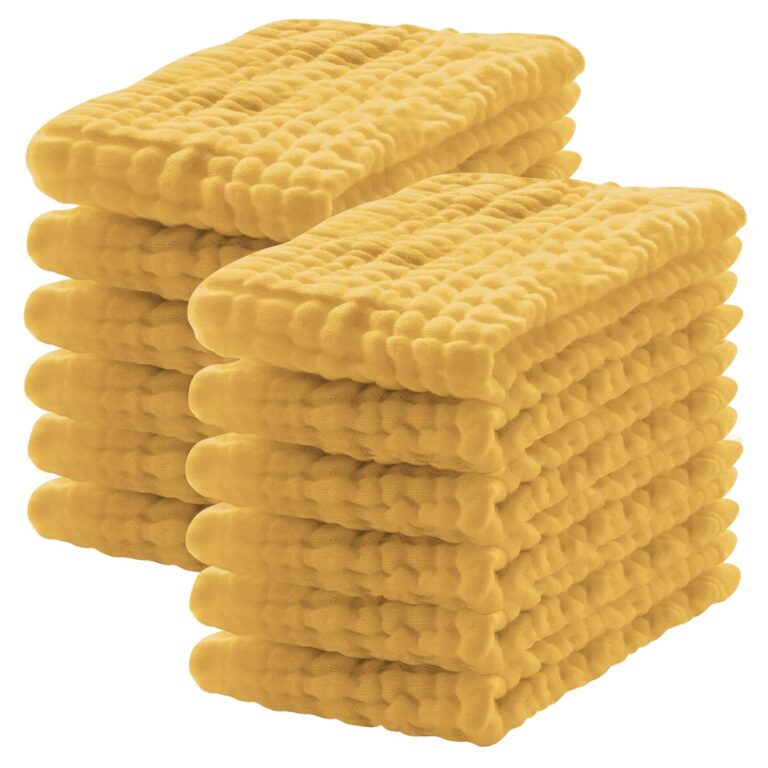 12 Pack Muslin Burp Cloths 100% Cotton Muslin Cloths Large 20''x10'' Extra Soft and Absorbent Baby Burping Cloth - Honey