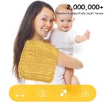 12 Pack Muslin Burp Cloths 100% Cotton Muslin Cloths Large 20''x10'' Extra Soft and Absorbent Baby Burping Cloth - Honey