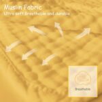 12 Pack Muslin Burp Cloths 100% Cotton Muslin Cloths Large 20''x10'' Extra Soft and Absorbent Baby Burping Cloth - Honey