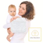 12 Pack Muslin Burp Cloths 100% Cotton Muslin Cloths Large 20''x10'' Extra Soft and Absorbent Baby Burping Cloth - White