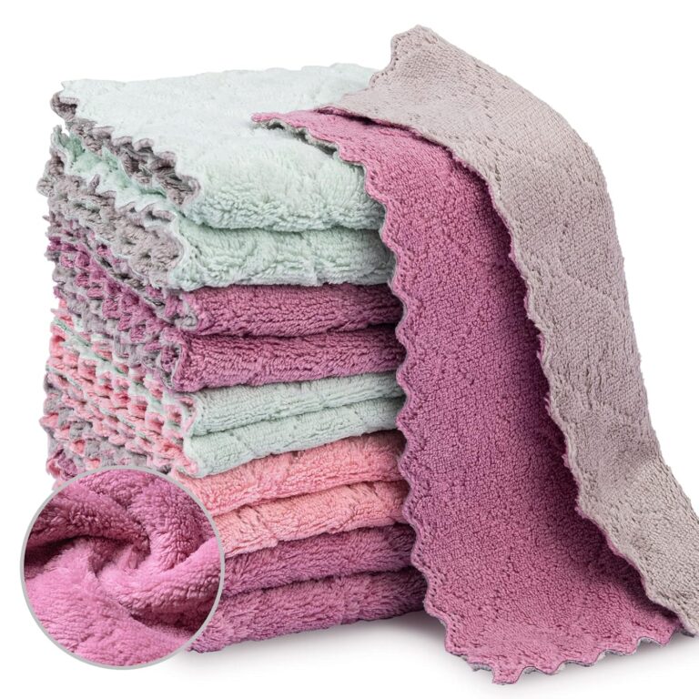 20 Packs Kitchen Cloth Dish Towels, Nonstick Oil Fast Drying Washcloths, Premium Dish Cloths for Kitchen, Car, Bathroom Cleaning, Reusable Highly Absorbent Cleaning Clothes,...