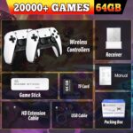 20000+ Wireless Retro Gaming Console, Retro Gaming Stick,Classic Retro Play Plug and Play Video Gaming Stick, 4K HD HDMI TV Game Stick (64G)