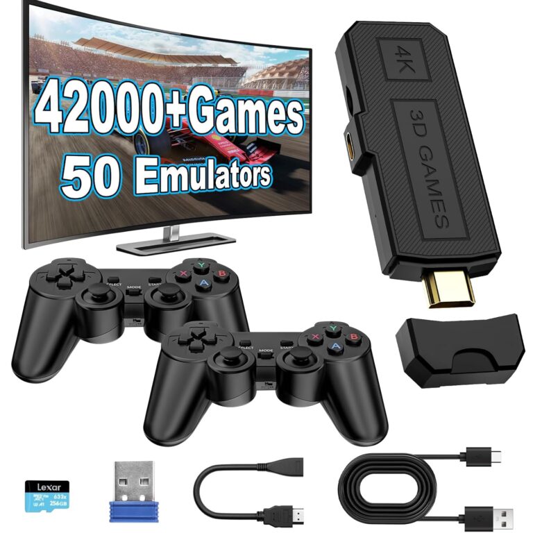 2025 Latest Wireless Retro Game Stick,Arcade Pandora Stick,Built in 42,000+ Games with 50+ Emulators,4K HDMI Output,Plug and Play TV Video Game Stick,256GB Memory Card,with Dual...