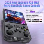 2025 New Upgrade R36MAX Retro Handheld Game Console with 64G Built-in 18000+ Classic Games, Portable Hand Held Open Source Linux System 4.0-in 4k HD IPS Screen Video Player...