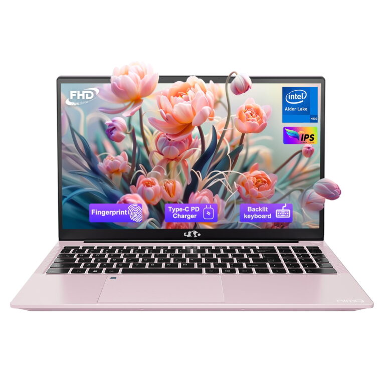 2025 Newest Laptop, 15.6-Inch FHD Display Laptop with Intel Quad Core-12th N100(Up to 3.4GHz), 16GB RAM 1TB ROM Business Laptop Computer, Fingerprint, Type C, Windows 11 Home, Pink