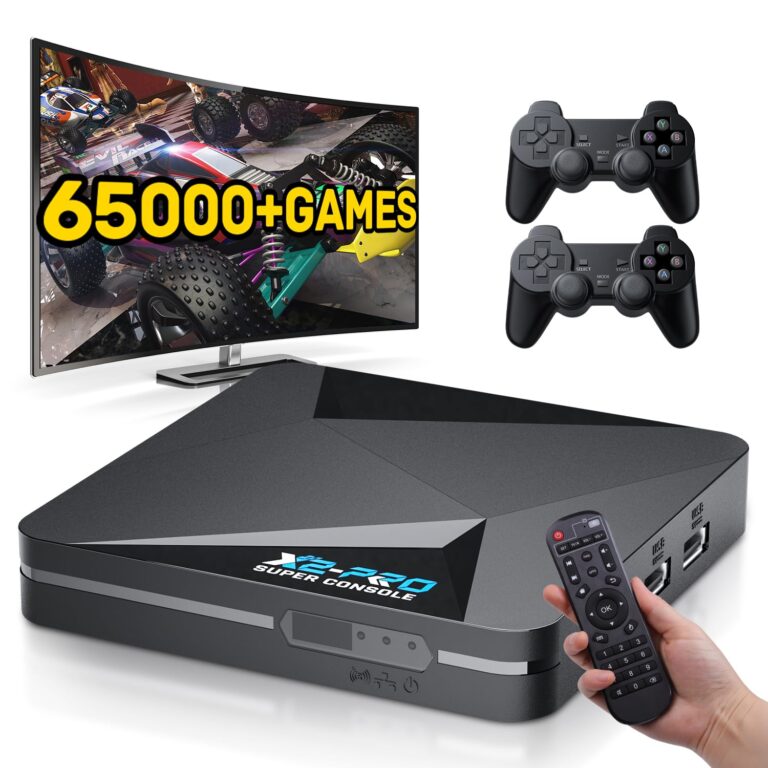 2025 Upgrade Kinhank Retro Game Console,Super Console X2 PRO Emulator Console with 65,000+ Classic Games,Retro Gaming Console with EmuElec 4.6 &Android 9.0,4K HD Output,2.4+5G...