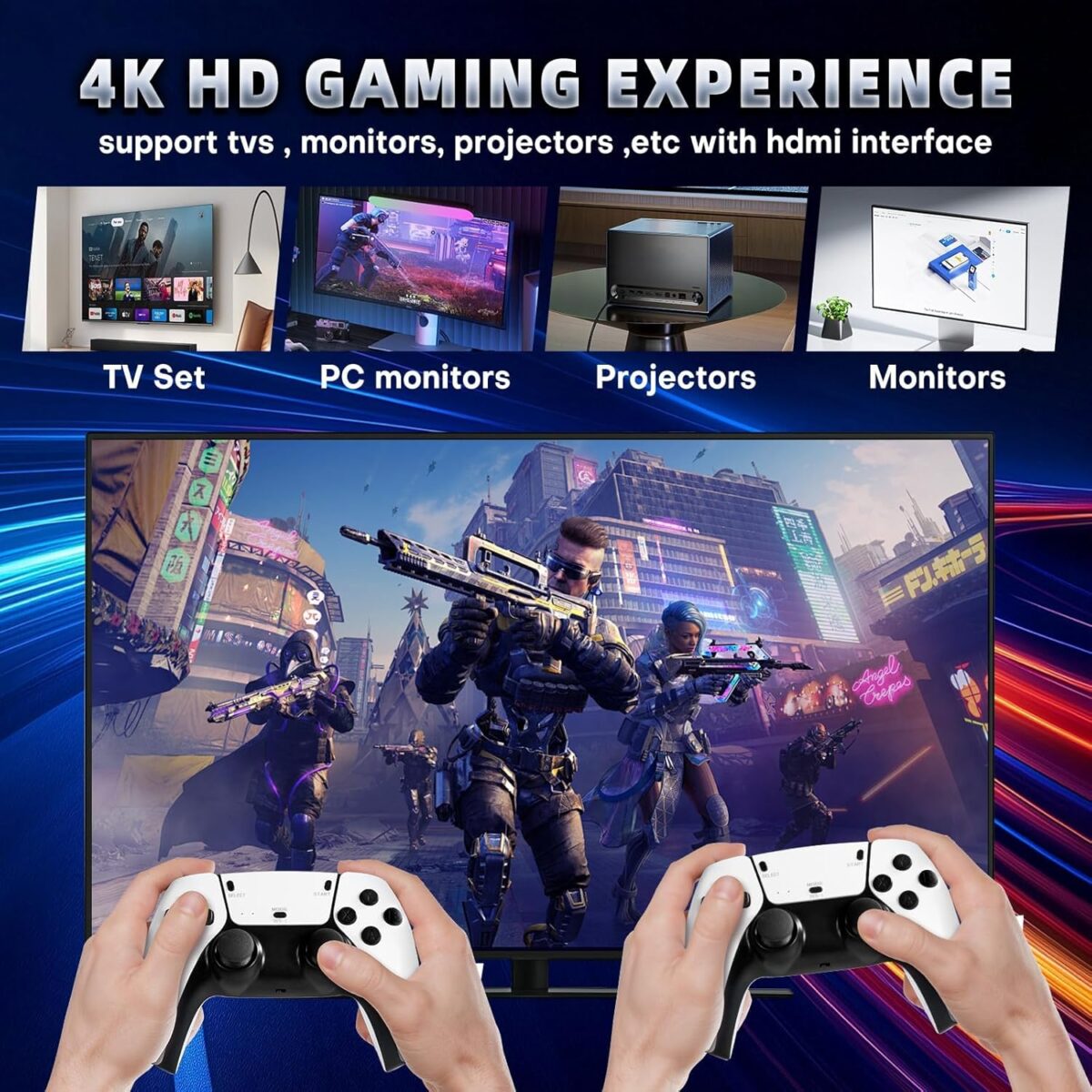 2025 Upgrade Retro Game Console Stick Pro,Built-in 23 Emulators 20,000+ Games,Retro Gaming Console 64GB TF Card,Dual 2.4GHz Wireless Controllers,Game Stick 4K HDMI Plug and Play...