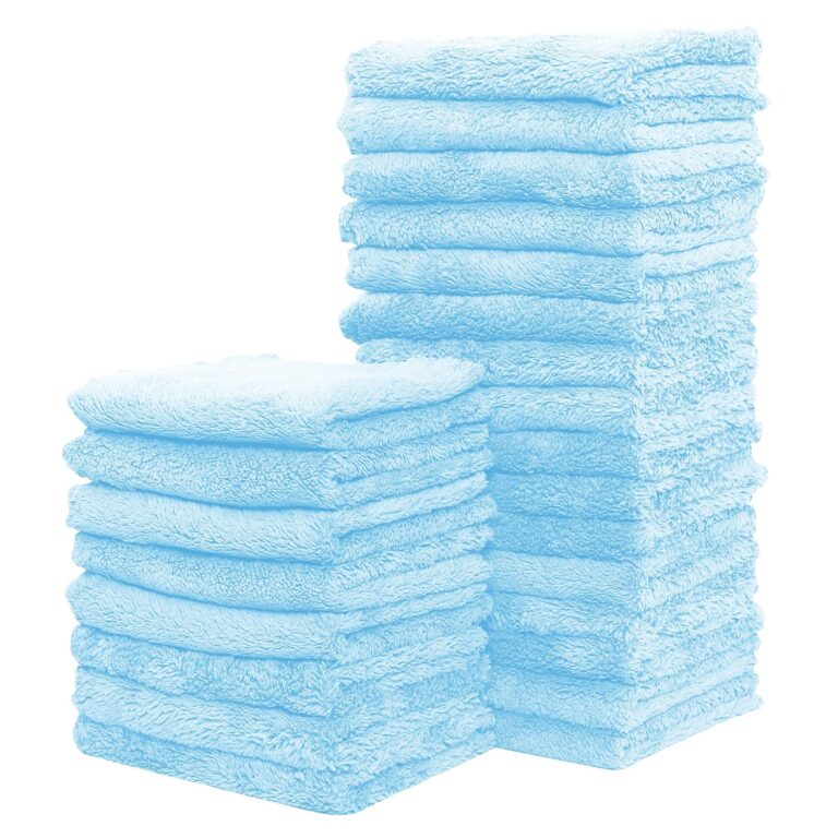 24 Pack Kitchen Dishcloths - Does Not Shed Fluff - Reusable Dish Towels, Dish cloths, Super Absorbent Coral Fleece Cleaning Cloths, Nonstick Oil Washable Fast Drying, 7 x 9 Inch...