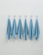 6 Pack Microfiber Glass Cleaning Cloth, 16 Inch X 16 Inch, Lint Free Quickly Clean Window, Glasses, Windshields, Mirrors, and Stainless Steel, Blue