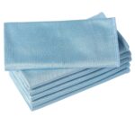 6 Pack Microfiber Glass Cleaning Cloth, 16 Inch X 16 Inch, Lint Free Quickly Clean Window, Glasses, Windshields, Mirrors, and Stainless Steel, Blue