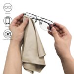 6 Pack Microfiber Glass Cleaning Cloth, 16 Inch X 16 Inch, Lint Free Quickly Clean Window, Glasses, Windshields, Mirrors, and Stainless Steel, Camel