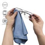 6 Pack Microfiber Glass Cleaning Cloth, 16 Inch X 16 Inch, Lint Free Quickly Clean Window, Glasses, Windshields, Mirrors, and Stainless Steel, Dark Blue