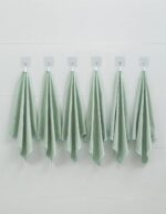 6 Pack Microfiber Glass Cleaning Cloth, 16 Inch X 16 Inch, Lint Free Quickly Clean Window, Glasses, Windshields, Mirrors, and Stainless Steel, Green