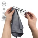 6 Pack Microfiber Glass Cleaning Cloth, 16 Inch X 16 Inch, Lint Free Quickly Clean Window, Glasses, Windshields, Mirrors, and Stainless Steel, Grey