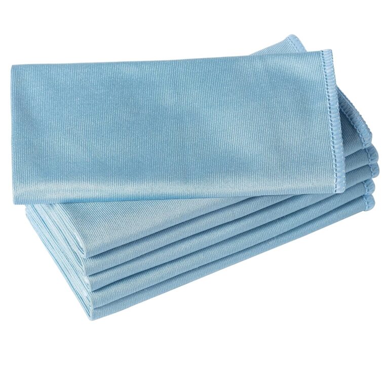 6 Pack Microfiber Glass Cleaning Cloth, 16 Inch X 16 Inch, Lint Free Quickly Clean Window, Glasses, Windshields, Mirrors, and Stainless Steel, Blue