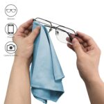 6 Pack Microfiber Glass Cleaning Cloth, 16 Inch X 16 Inch, Lint Free Quickly Clean Window, Glasses, Windshields, Mirrors, and Stainless Steel, Blue
