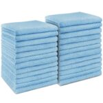 AIDEA Blue Microfiber Cleaning Cloth 24PK, Soft Absorbent Cleaning Rags, Lint Free Cloth for House, Kitchen, Car, Window, Gifts, Blue Dish Rags, 11.5"×11.5"