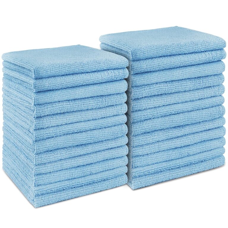AIDEA Blue Microfiber Cleaning Cloth 24PK, Soft Absorbent Cleaning Rags, Lint Free Cloth for House, Kitchen, Car, Window, Gifts, Blue Dish Rags, 11.5"×11.5"