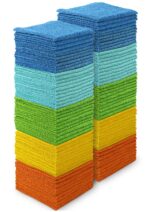 AIDEA Microfiber Cleaning Cloth, 100PK, Soft Absorbent Rags, Microfiber Towels for Cars, Kitchen Towels, Dusting Cloth for Home, Window, Cleaning Supplies, 12"×12"