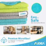 AIDEA Microfiber Cleaning Cloth-12PK, Soft Microfiber Towels for Cars, Absorbent Cleaning Rags, Lint-Free Streak-Free Wash Cloths for House, Kitchen, Window(12in.x12in), Orange