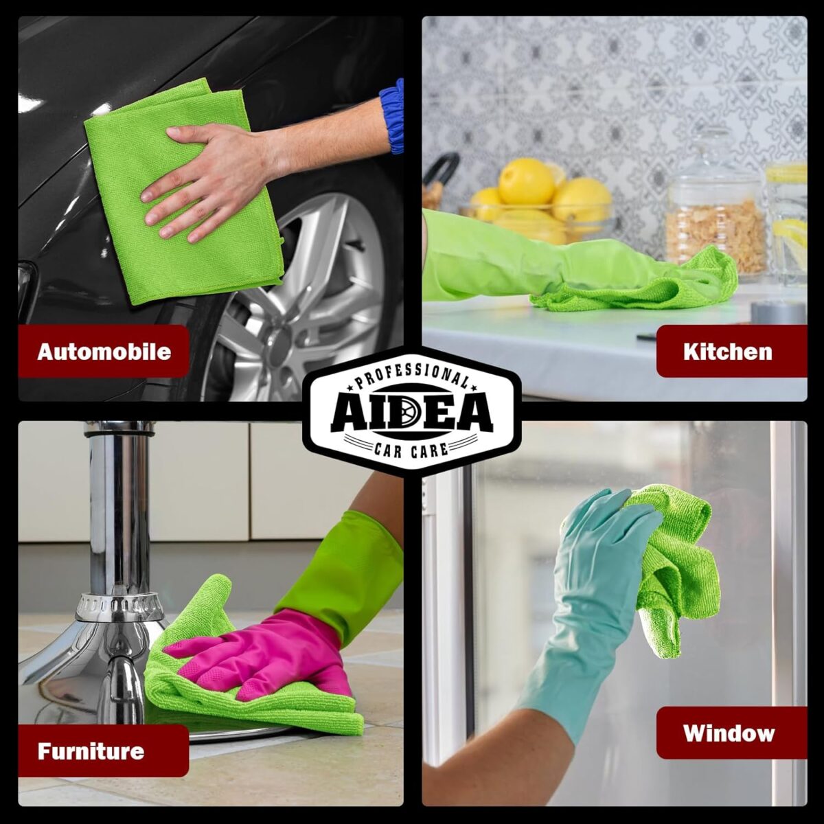 AIDEA Microfiber Cleaning Cloth, 20PK, Microfiber Towels for Cars, Premium All Purpose Car Cloths, Dusting Cloth Cleaning Rags, Absorbent Towels for SUVs, House, Kitchen,...
