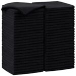 AIDEA Microfiber Cleaning Cloth-50PK, Soft Microfiber Towels for Cars, Absorbent Cleaning Rags, Lint-Free Streak-Free Wash Cloths for House, Kitchen, Window(12in.x12in), Black