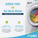 AIDEA Microfiber Cleaning Cloth, 8PK, All Purpose Microfiber Towels, Absorbent Cleaning Rags Kitchen Towels, Lint Free Dusting Cloth for House, Kitchen, Car, Window, 12"×12"