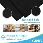AIDEA Microfiber Cleaning Cloth Black 50PK, Microfiber Towels for Cars, Premium Car Cloths, Dusting Cloth Lint Free Cleaning Rags for SUVs, House, Kitchen, Window,...