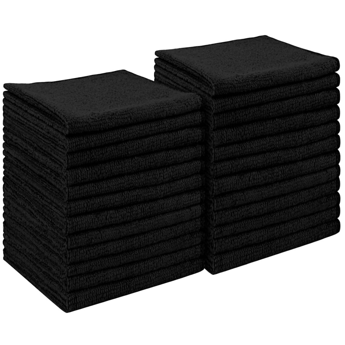 AIDEA Microfiber Cleaning Cloth Black 50PK, Microfiber Towels for Cars, Premium Car Cloths, Dusting Cloth Lint Free Cleaning Rags for SUVs, House, Kitchen, Window,...