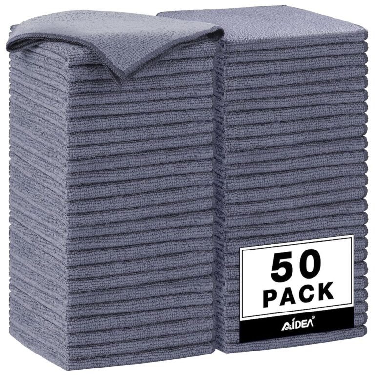 AIDEA Microfiber Cleaning Cloth Grey 50PK, Microfiber Towels for Cars, Premium Car Cloths, Dusting Cloth Lint Free Cleaning Rags for SUVs, House, Kitchen, Window, Workshops,12×12"