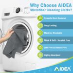 AIDEA Microfiber Cleaning Cloth Grey 50PK, Microfiber Towels for Cars, Premium Car Cloths, Dusting Cloth Lint Free Cleaning Rags for SUVs, House, Kitchen, Window,...