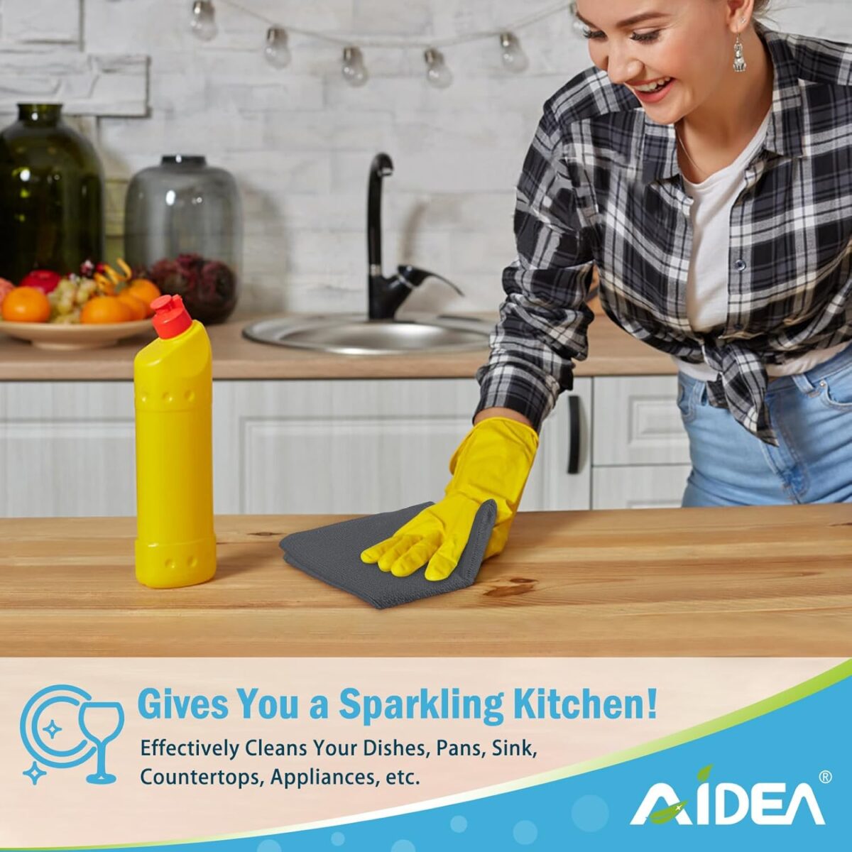 AIDEA Microfiber Cleaning Cloth Grey 50PK, Microfiber Towels for Cars, Premium Car Cloths, Dusting Cloth Lint Free Cleaning Rags for SUVs, House, Kitchen, Window,...
