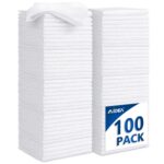 AIDEA Microfiber Cleaning Cloth White-100PK, Absorbent Cleaning Rags, Commercial Shop Rags Lint-Free, Scratch-Free, White Microfiber Towels for Cars, Kitchen Towels White 11.5...