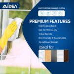 AIDEA Microfiber Cleaning Cloth White-100PK, Absorbent Cleaning Rags, Commercial Shop Rags Lint-Free, Scratch-Free, White Microfiber Towels for Cars, Kitchen Towels White 11.5...