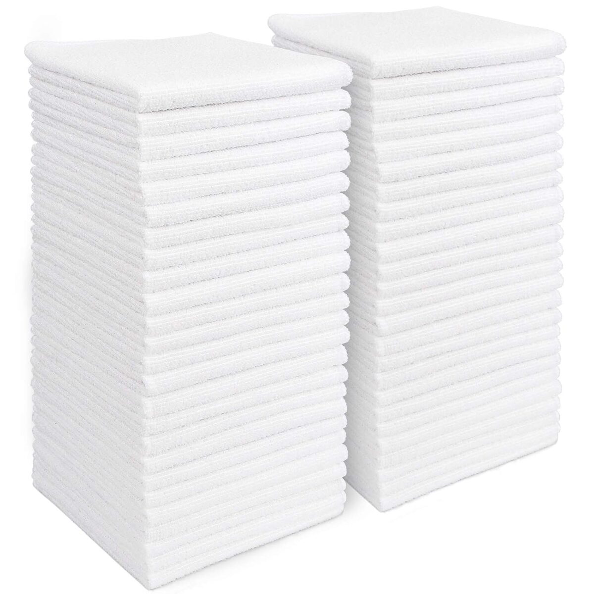 AIDEA Microfiber Cleaning Cloth White 50PK, Microfiber Towels for Cars, Lint Free Rags, Kitchen Towels Dusting Cloth, Bar Rags for Cleaning, Wash Cloth, Dish Cloths White,...