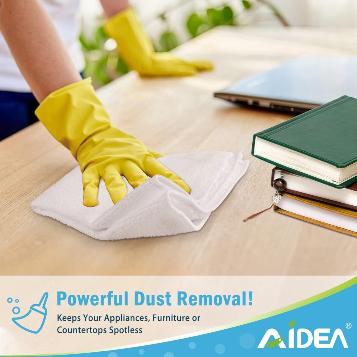 AIDEA Microfiber Cleaning Cloth White 50PK, Microfiber Towels for Cars, Lint Free Rags, Kitchen Towels Dusting Cloth, Bar Rags for Cleaning, Wash Cloth, Dish Cloths White,...