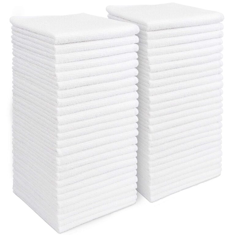 AIDEA Microfiber Cleaning Cloth White 50PK, Microfiber Towels for Cars, Lint Free Rags, Kitchen Towels Dusting Cloth, Bar Rags for Cleaning, Wash Cloth, Dish Cloths White,...