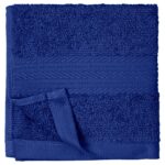Amazon Basics Cotton Washcloths for Face, Soft, Absorbent, 12-Pack, Navy Blue, 12 Inch x 12 Inch