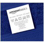 Amazon Basics Cotton Washcloths for Face, Soft, Absorbent, 12-Pack, Navy Blue, 12 Inch x 12 Inch
