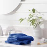 Amazon Basics Cotton Washcloths for Face, Soft, Absorbent, 12-Pack, Navy Blue, 12 Inch x 12 Inch