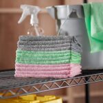 Amazon Basics Microfiber Cleaning Cloths, Ultra Soft and Absorbent, Free from Streaks/Lint/Scratch for Cars, 16" x 12", Green/Gray/Pink, 24-Pack