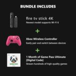 Amazon Fire TV Stick 4K, Deep Pink Core Wireless Controller, and 1 Month Game Pass Ultimate Bundle